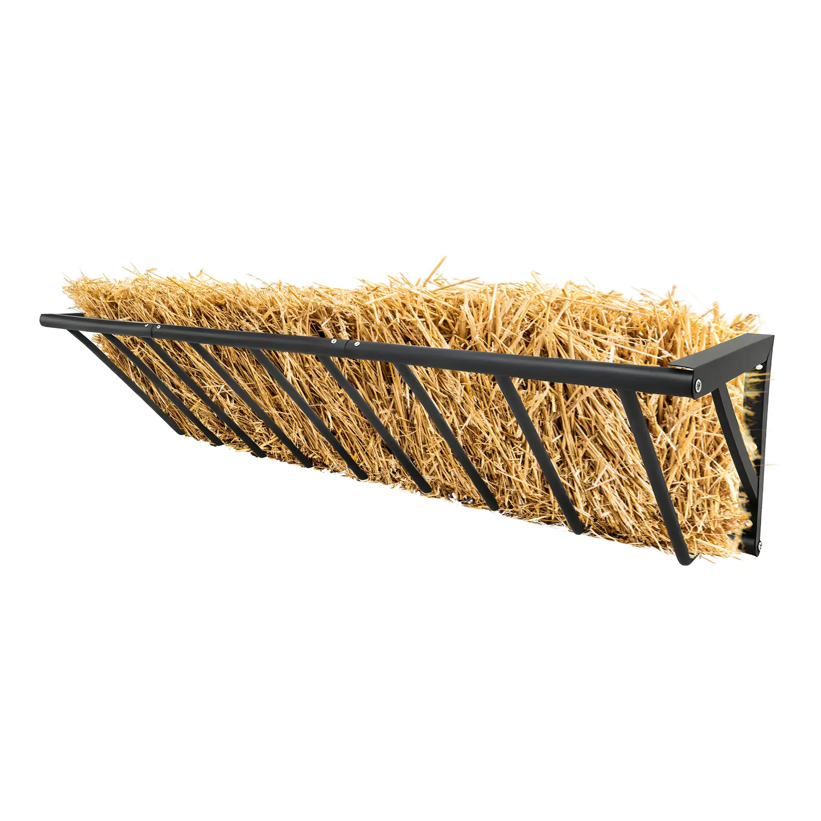 Wall Mount Hay Rack Feeder, Large Capacity Heavy Duty Carbon Steel Livestock Hay Feeder for Horses, Goats, Sheep, Indoor/Outdoor Use, Rust Resistant & Easy Install