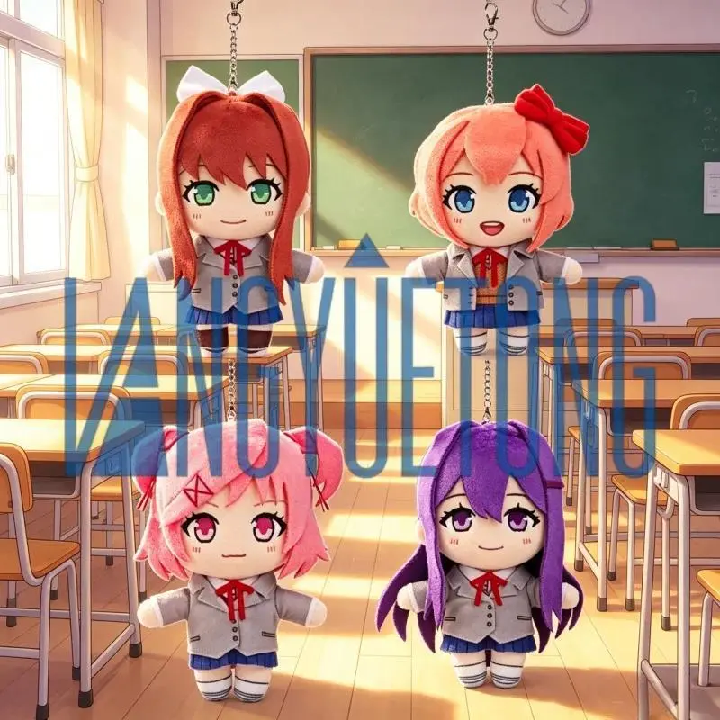 2026 New hot item Natsuki Yuri  Monica Sayori Plush Doki Doki Literature Club Peripheral Soft Stuffed Doll Cute Keychain Pendant For Fans Gift