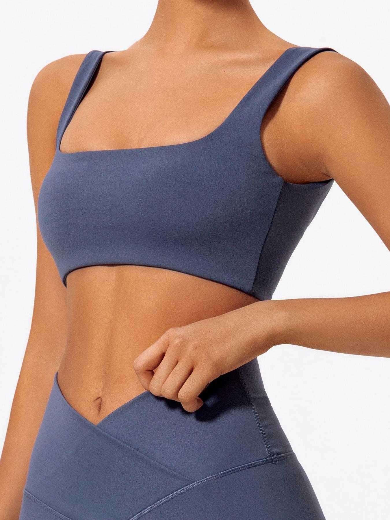 Women's Solid Color Sports Bra, Breathable Comfortable High Stretch Sports Bra, Ladies Sportswear for Indoor Outdoor Wear, Workout Bras, Yoga Bra