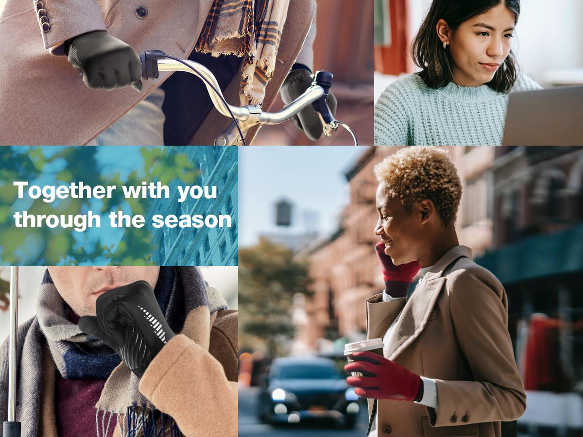 Winter Gloves Women Men Ski Gloves Liners Thermal Warm Touch Screen, Perfect for Cycling, Running, Driving, Hiking, Walking, Texting, Freezer Work, Gardening, and Daily Activities SRG102 winter gloves full fingerN4