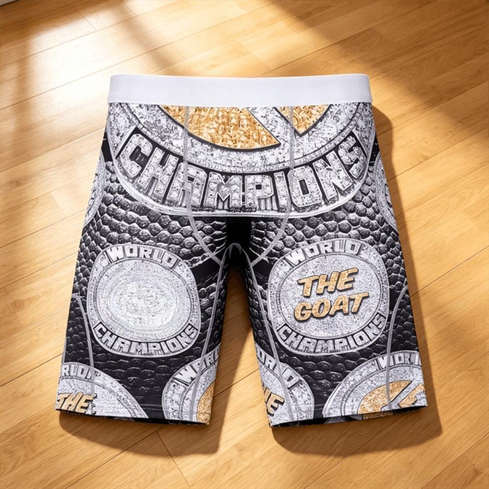 Mens Graphic Streetwear Gym Shorts Ice Silk Compression Fit Quick Dry Breathable Long Athletic Shorts Summer Activewear