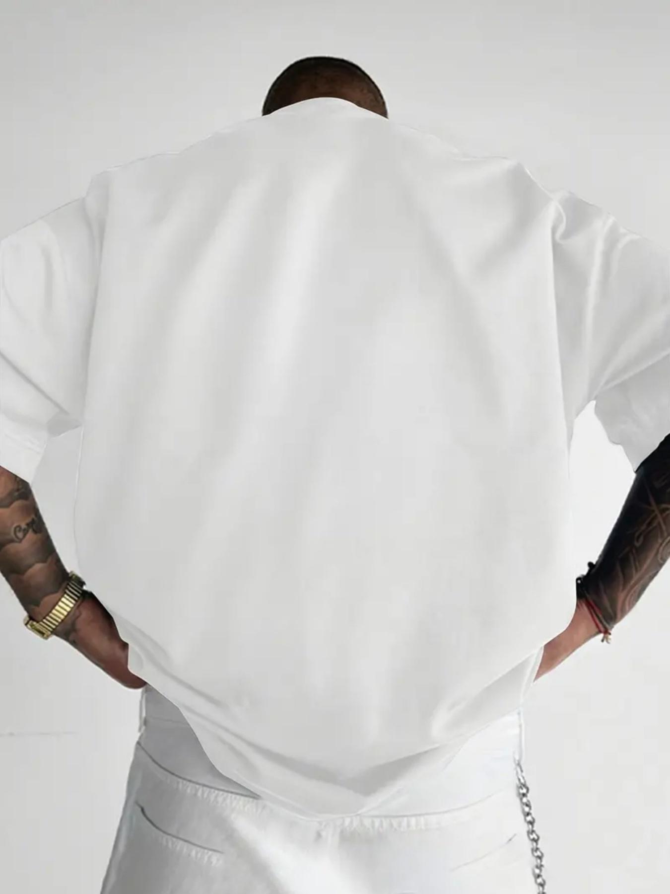 Men's Fashion Printed T-Shirt - Dark Green "V" Letter + Cartoon Rabbit Pattern, Street Style T-Shirt, 180g Pure Cotton Men's T-Shirt Streetwear Casual Crewneck Tshirt graphic tee hannah montana 20th anniversary merch 90s graphic tees