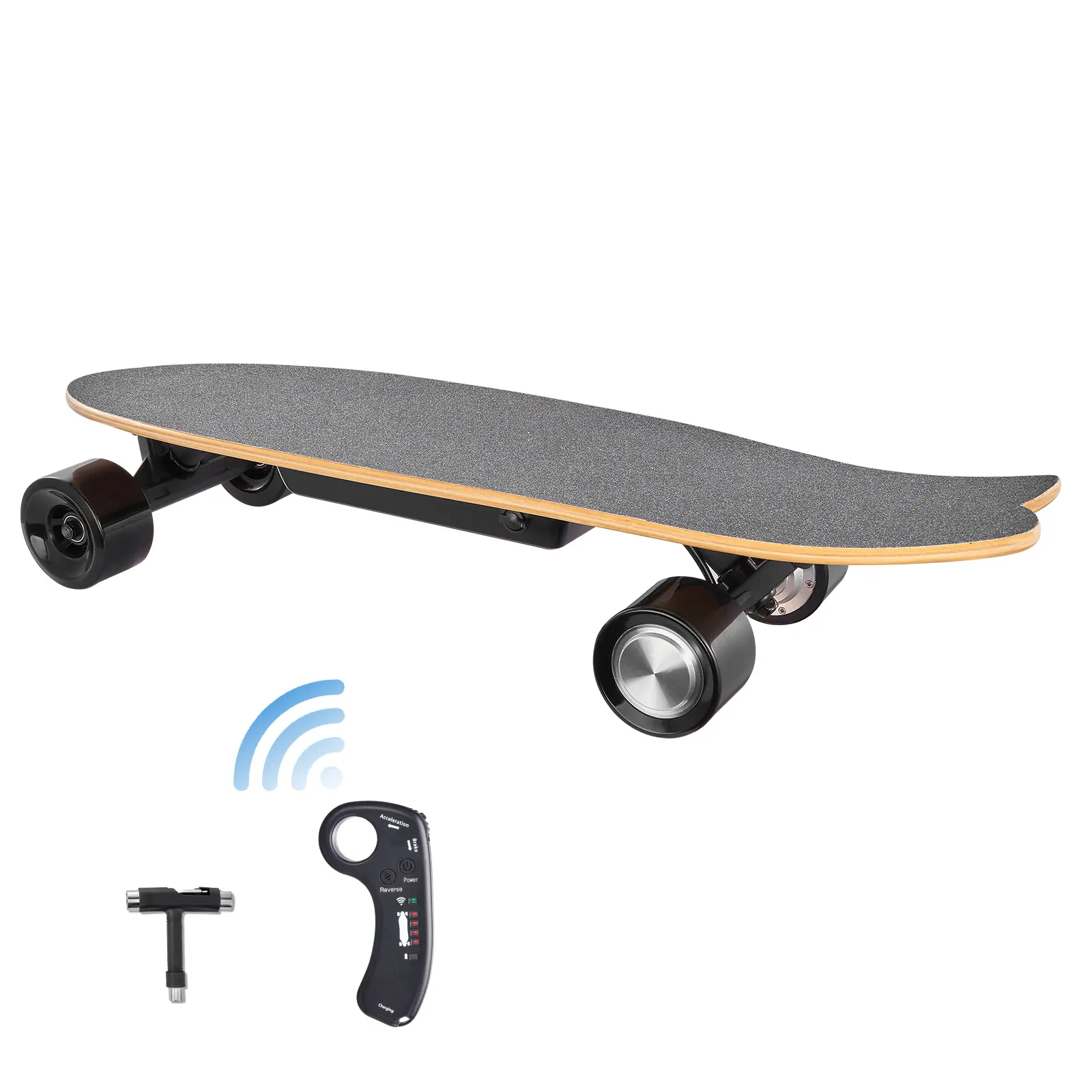 Electric Skateboard with Remote, 13.7 Mph (22 Km/h) Max Speed, 154 lbs / 70 kg Max Load, Portable & Go