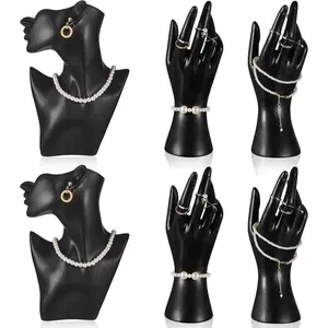 Jewelry Mannequin Display Set Including Boutique Bust Holder Mannequin Earring Stand Hand Display Bracelet Ring Stand