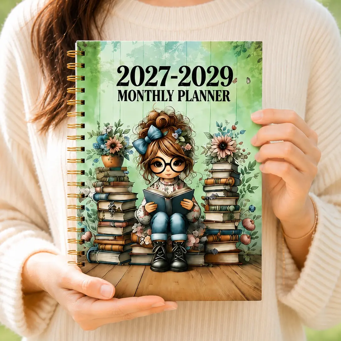 2027-2029 Monthly Planner, 36-Month Calendar Book, Income Expense Tracker, Wish Wall, Personal Info Page, Cute Spiral Bound Agenda, Notebook Planner