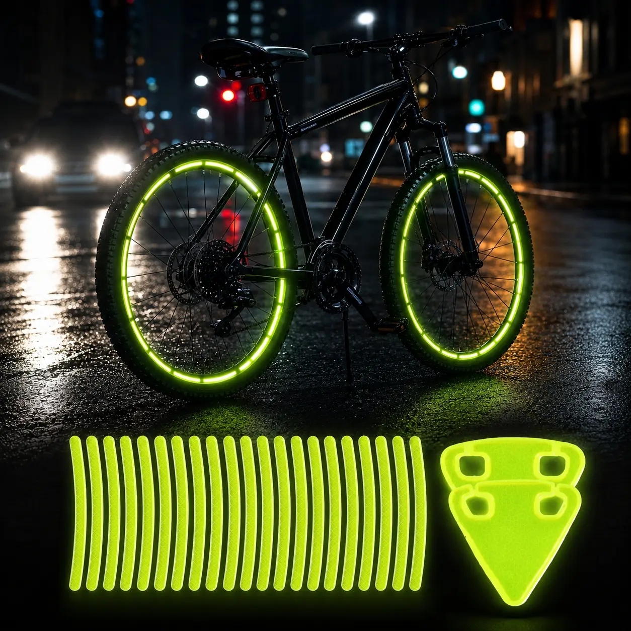 Bike Reflective Stickers 42Pcs – Be Seen At Night, Hi-Vis Colorful Wheel & Frame Reflectors, No Battery Needed, Waterproof for Bicycle Motorcycle Car