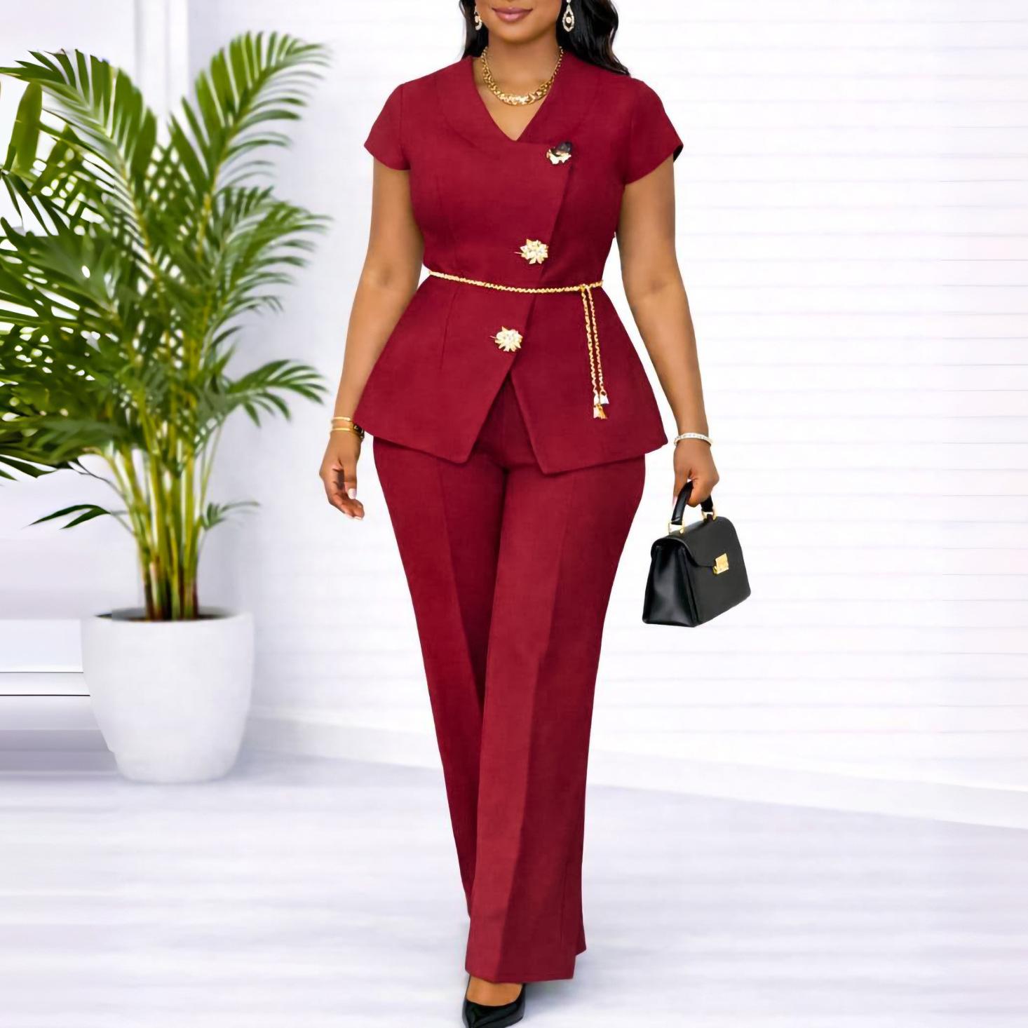 Solid Color Tailored Peplum Waist Short Sleeve Blazer Matching Flare Pant Plus Size Two Piece Outfit Office Daily Sunday Church & Funeral Formal Women Suit Obsessed Plus Size Tailored Formal Set 5 Solid Shades Available For Business Conference, Mature Soc Solid Color Tailored Peplum Waist Short Sleeve Blazer Matching Flare Pant Plus Size Two Piece Outfit Office Daily Sunday Church & Funeral Formal Women Suit Obsessed Plus Size Tailored Formal Set 5 Solid Shades Available For Business Conference, Mature Soc