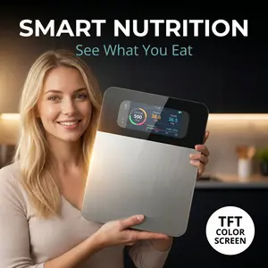 Smart kitchen scale with nutrition calculator, HD TFT screen, Bluetooth APP sync for 999+ foods, calorie & nutrition tracking, max 5000g capacity