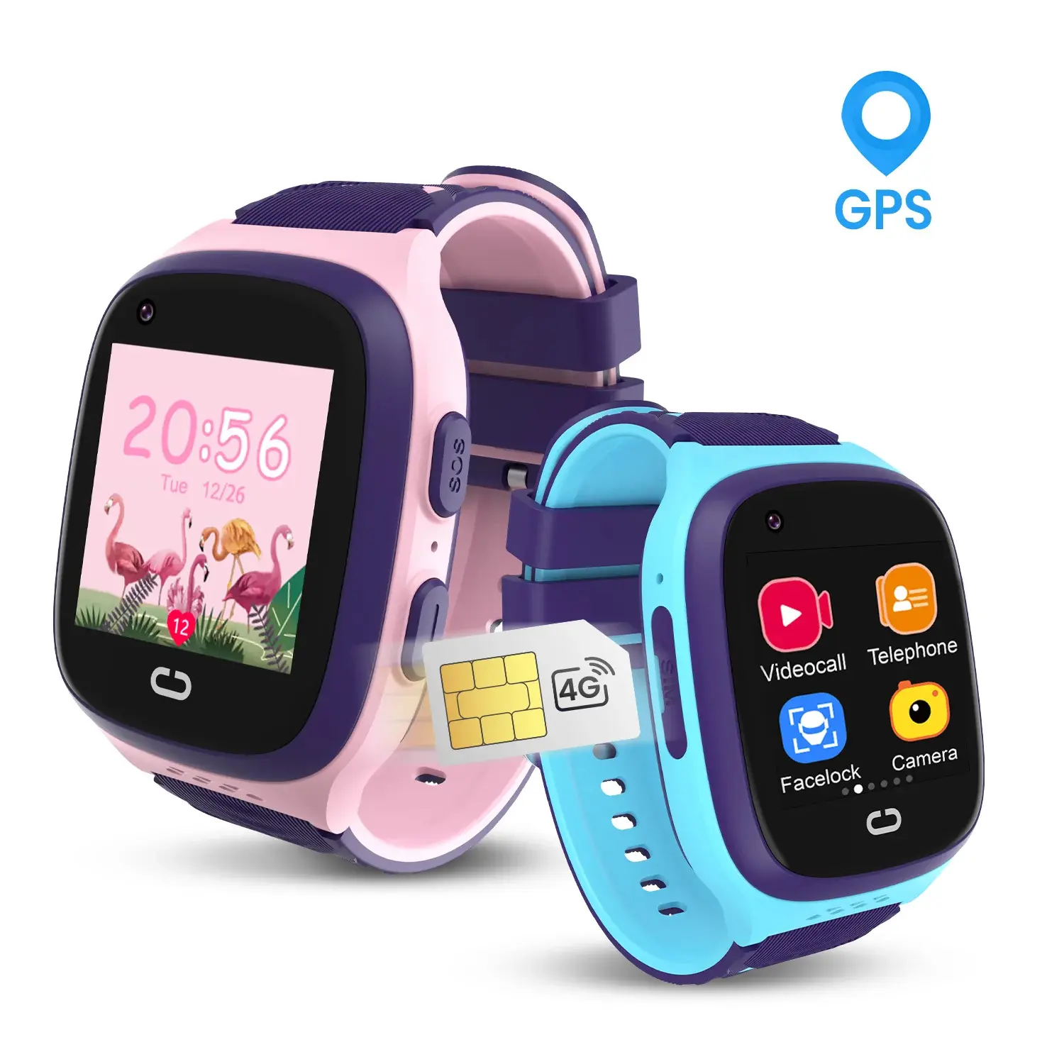 Kids' 4G Android Multifunctional Child Safety Alert Smartwatch - GPS LBS Support Tracker, Camera, Video Call, Wireless SOS, IP67 Waterproof, 4G SIM Card Compatible, Multifunctional Smartwatch, Android Smartwatch, Child Watch