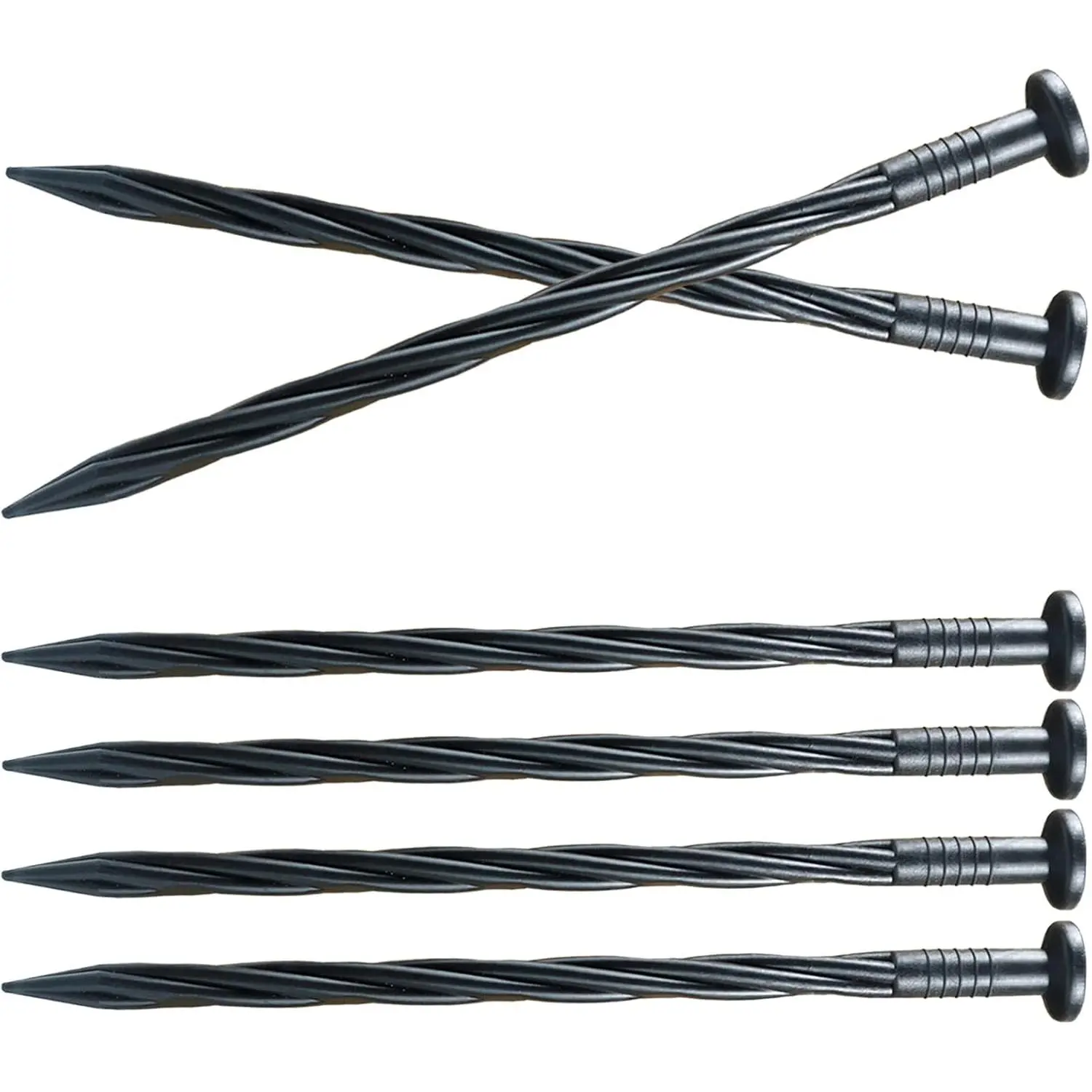 30 count Spiral Landscape Anchoring Spikes, 8 Inch Landscaping Fabric Edging Anchoring Stakes Plastic Edging Nails Nylon Garden Lawn Yard Spikes