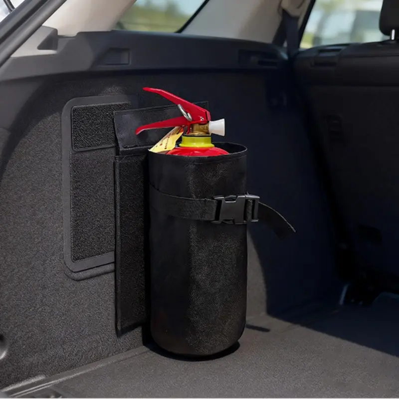 1pcs Car Fire Extinguisher Mounting Bag, Easy Installation, Quick Release, Anti-Tip, Noise-Free, Trunk Storage, Vehicle Safety Accessory, Car Supplies