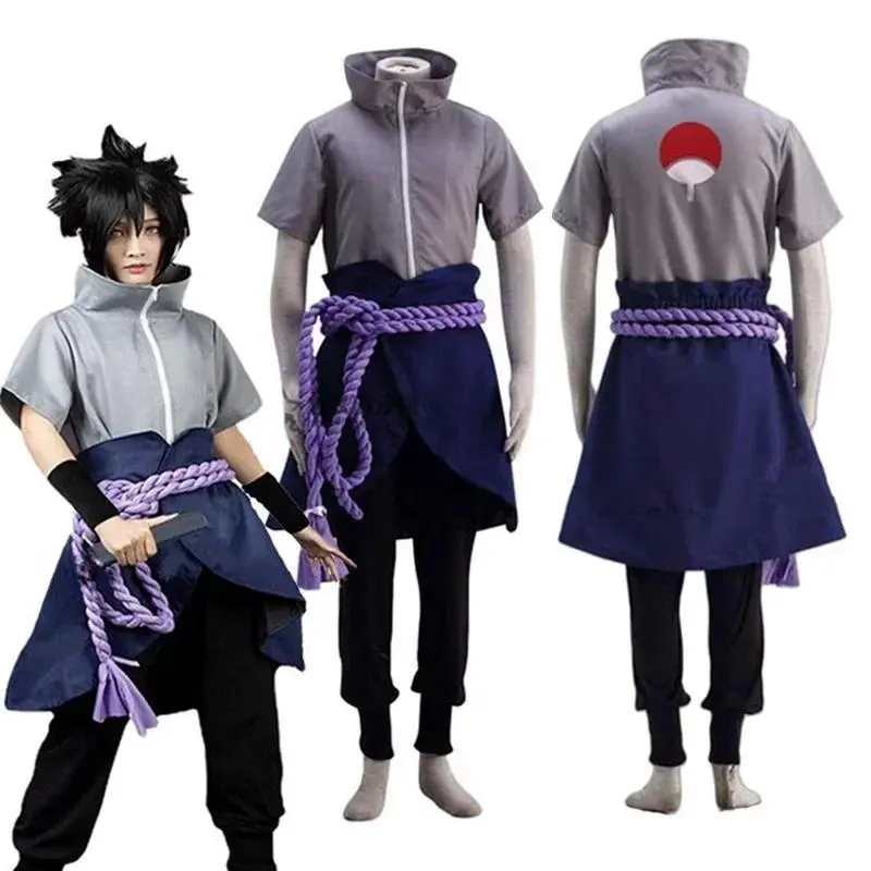 New Anime Uchiha Sasuke Cosplay Outfit Halloween Costume Party Role Play Uniform Comic Clothes Outfit