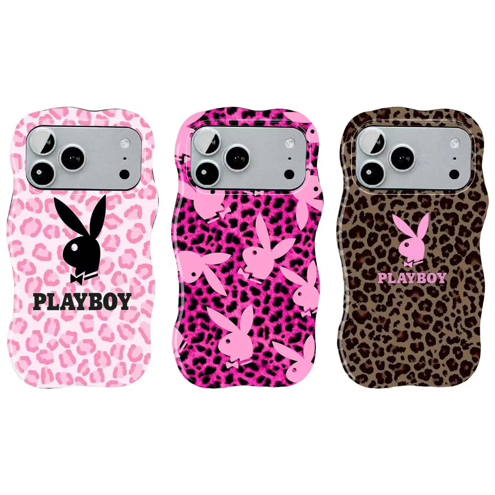 Playboy Smartphone Casing - Street-Style Handheld Cellphone Protective Cover with Pink Rabbit Head Logo, Drop-Resistant, Shockproof, Compatible with iPhone 11-17 Pro Max/Plus & Samsung Galaxy S23-Series Devices