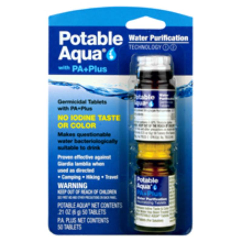 Potable Aqua Chlorine Dioxide PA Plus Water Purification Tablets Two Bottles Total 100 Count