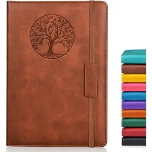 A5 5.7"×8.3" Hardcover Vintage Leather Lined Journal Notebook - 256 Thick Pages Ruled Notebook for Note Taking, Daily Diary Writing, Suitable for Women Men Travel Business Work School College