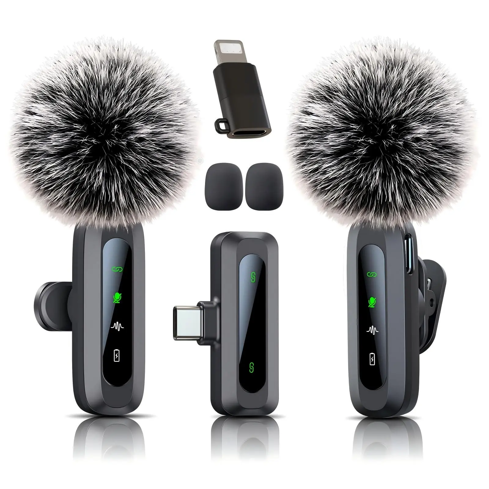 Professional Wireless Audio Microphone for iPhone 15/16/17, iPad, Android, Directional Lavalier Mic, Noise-Canceling, USB C Lapel Mic for Recording, Vlogs, Tiktok, Youtube, Lightning