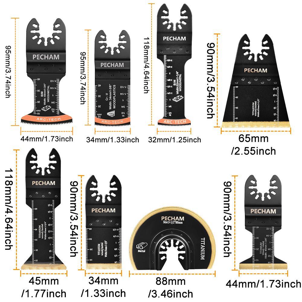 Multifunctional Oscillating Saw Blade Set, Compatible with Dewalt Bosch Fein, Ideal for Wood Plastic Metal Cutting
