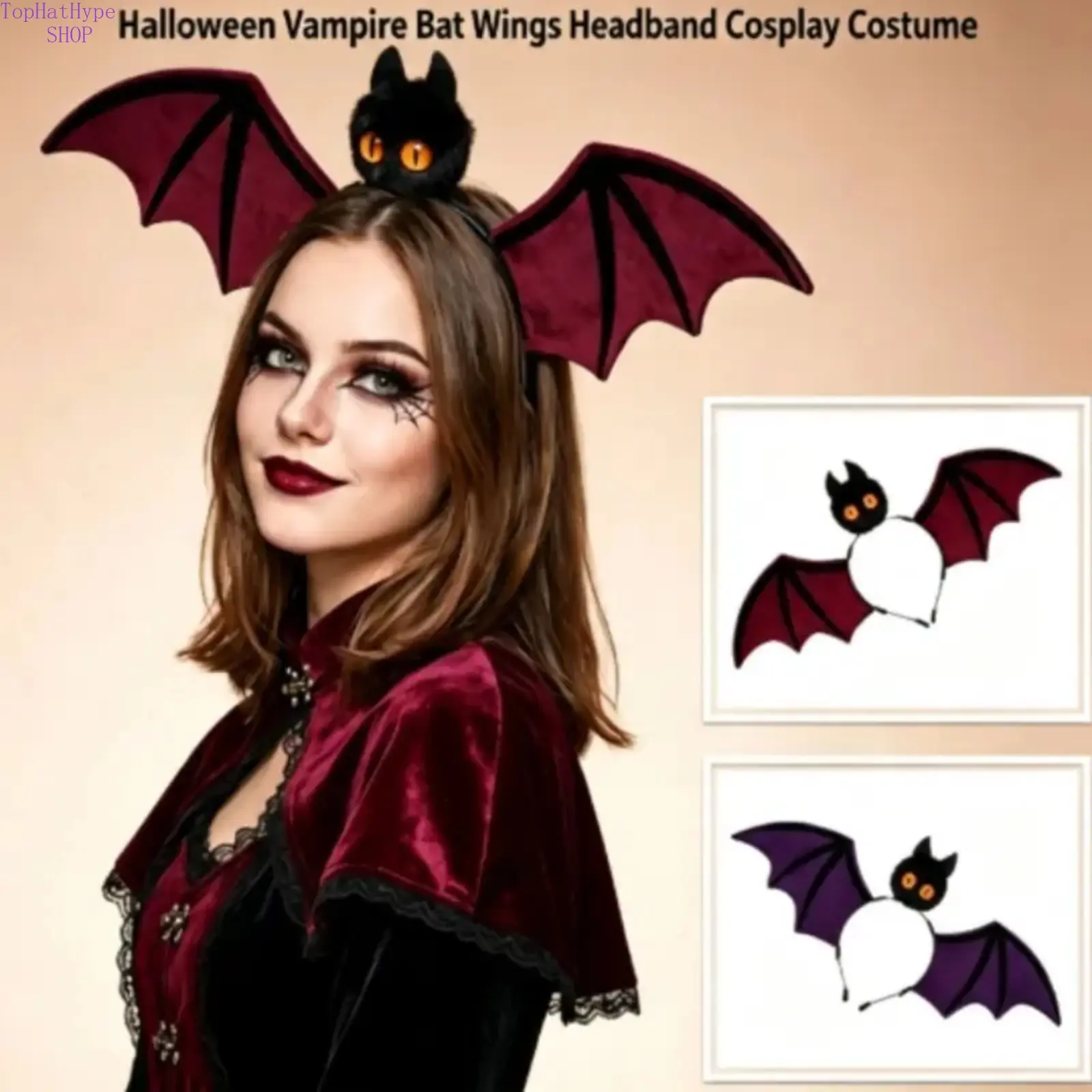 Spooky Animal Ear & Bat Wing Halloween Headband - Funny Cosplay Hair Accessory, Unique Costume Accessory for Halloween Parties, Accessories