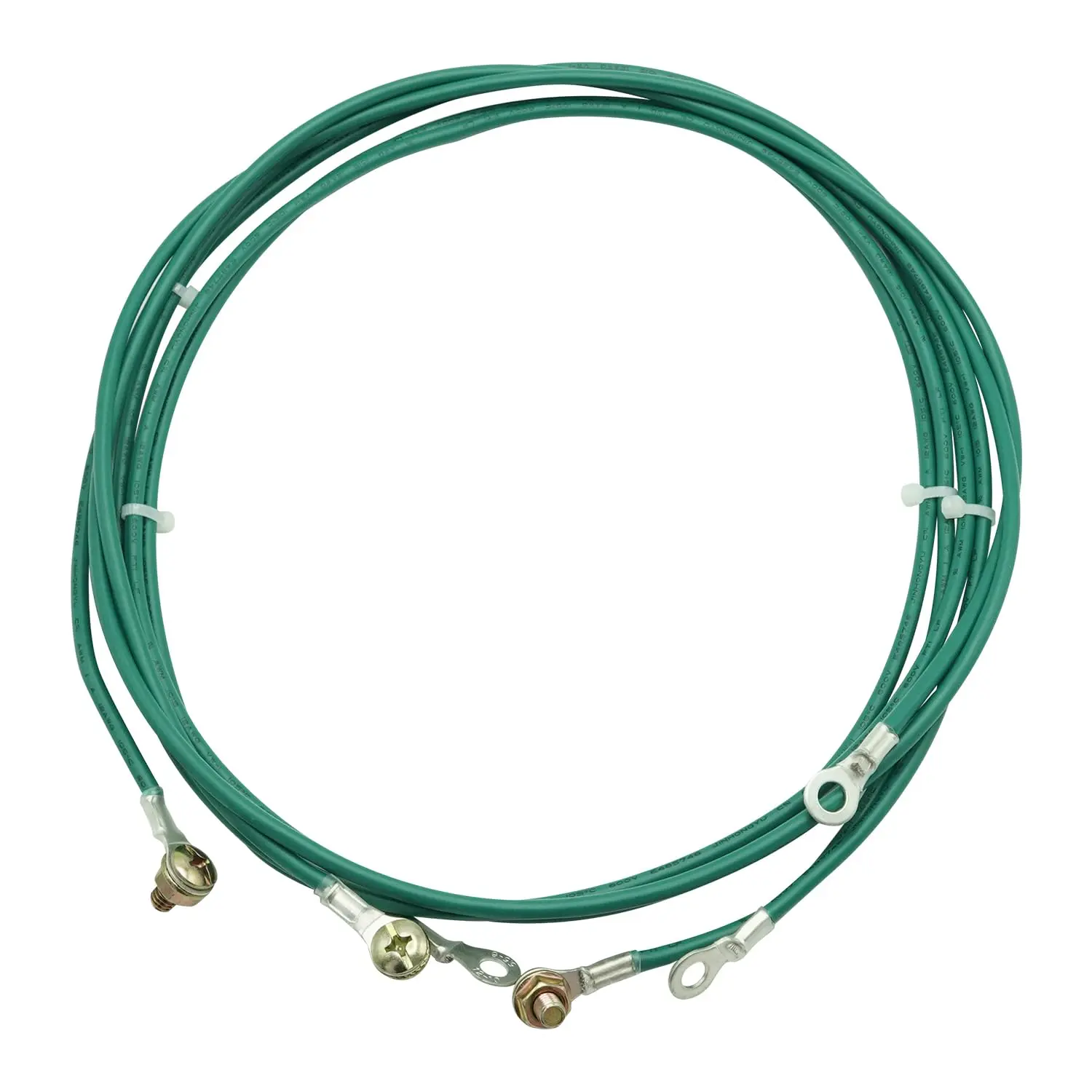 4Ft 12 AWG Ground Wire for Cars, Equipped with #10 Ring Terminal Connector Lug and Bolt
