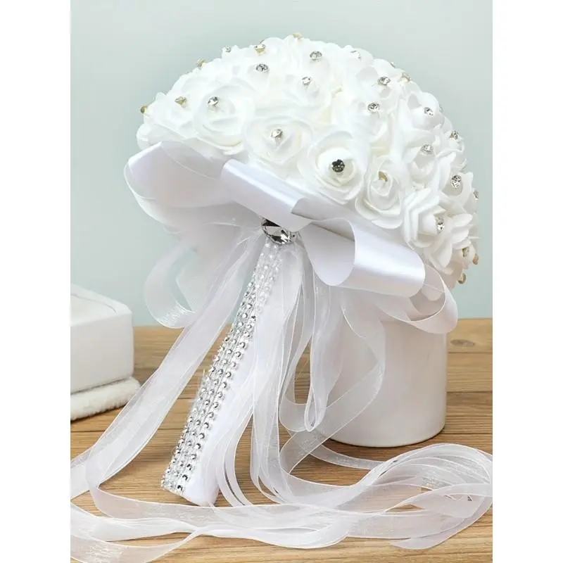 Handmade Silk Rose Bouquet, Decorative Artificial Flowers, Durable Wedding Gift, Perfect for Bridesmaids & Anniversaries, Elegant Home Decor, Long-Lasting Romance, Home Decoration Bouquet