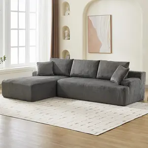 106"Modular Sectional Sofa, Cloud Sectional Couch with Deep Seat, Modern Modular L-Shape Sofa Couch with Chaise, Upholstered Corduroy Couches for Living Room