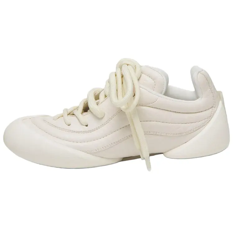 Alexander McQueen Women's Flexion Leather Low-Top Lace-Up Casual Trainer Sneakers - Beige Trending, House White Official, Maison Mihara Verifiable with Credentials & Global Authentication