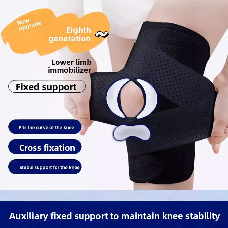 Orthopedic Knee Brace with Shin Guard & 4 Side Stabilizers, Elastane Compression Leg Support for Meniscus, Patella & Injury Prevention - for Running & Sports, M, Running Athletes