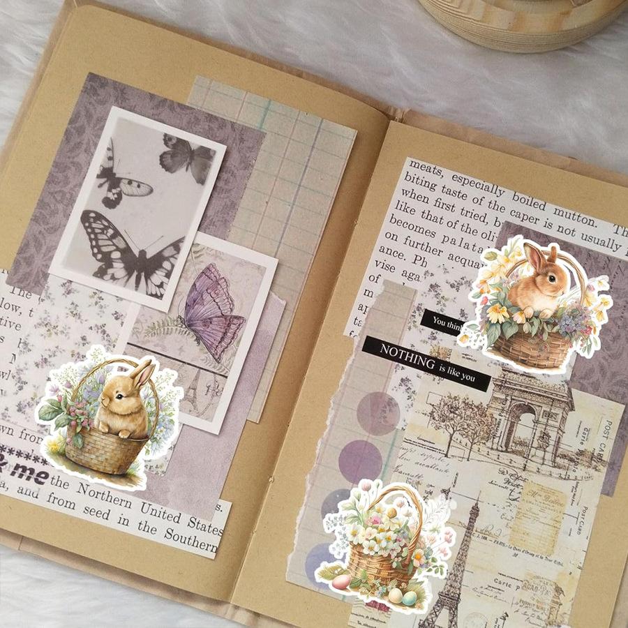 100 PCS Happy Easter Bunny Stickers Pack, Aesthetic Spring DIY Decoration Decals for Scrapbooking Planner Luggage, Easter Egg Hunt Gifts for Boys Girls The cutest Easter basket stuffers are here!