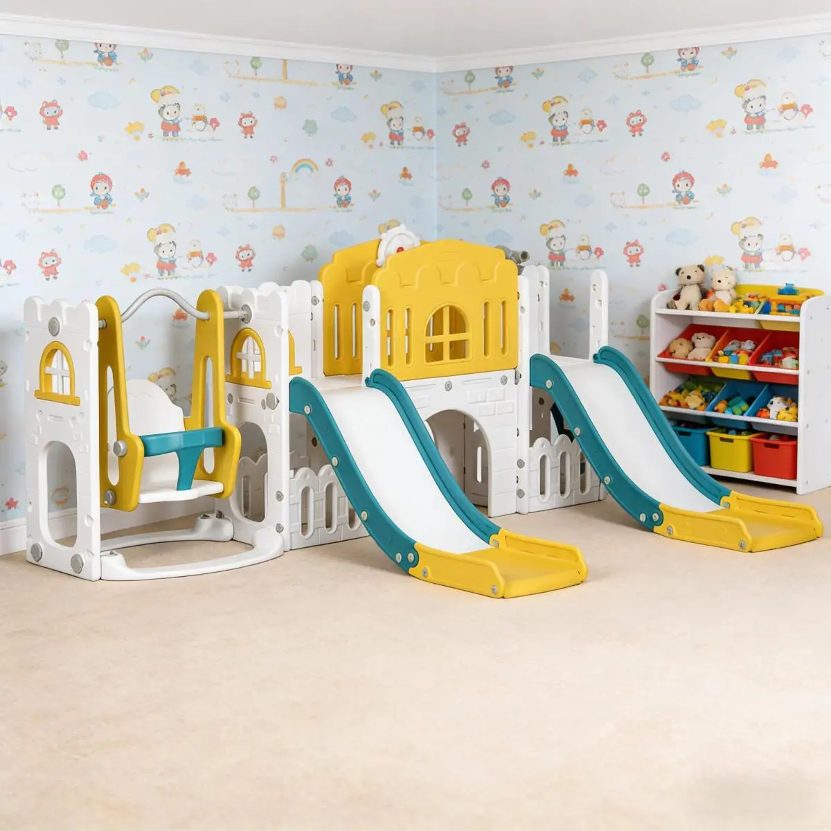 AobtkelKids Slide,Toddler Slide and Swing Set