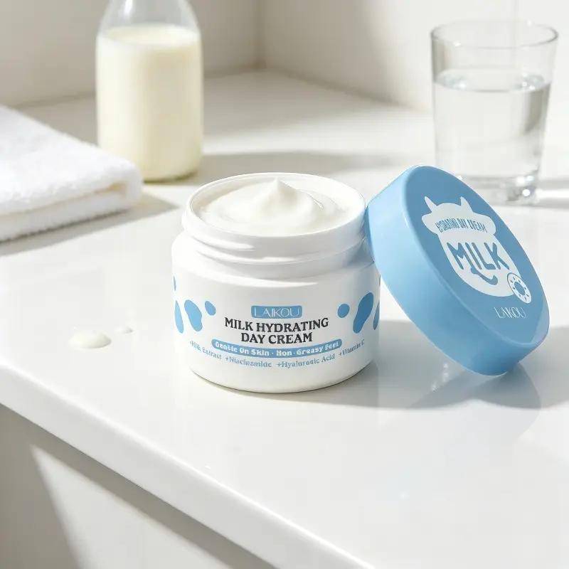 Milk Extract Facial Cream Skincare Set, Gentle Nourishing Lightweight Oil-Free Texture, Long-Lasting Moisturizing & Repair Lotion Cream Suitable for All Skin Types