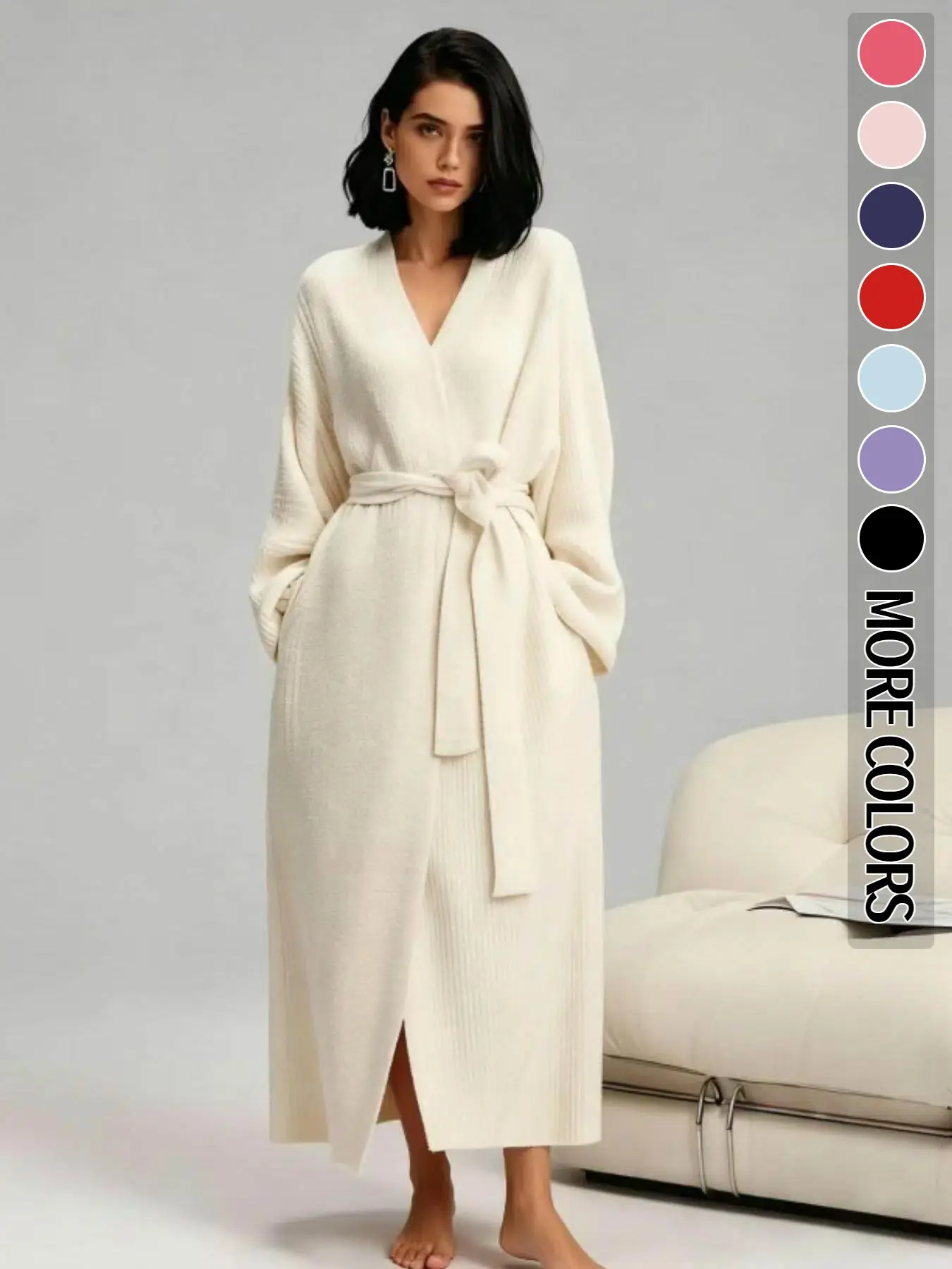【COZY Soft Plush Feel】Women's Double-Sided Fleece Robe｜Thickened Long Plush Loungewear｜Warm Flannel Pajamas Nightwear for Fall & Winter｜Soft, Cozy, and Wearable Indoors & Outdoors