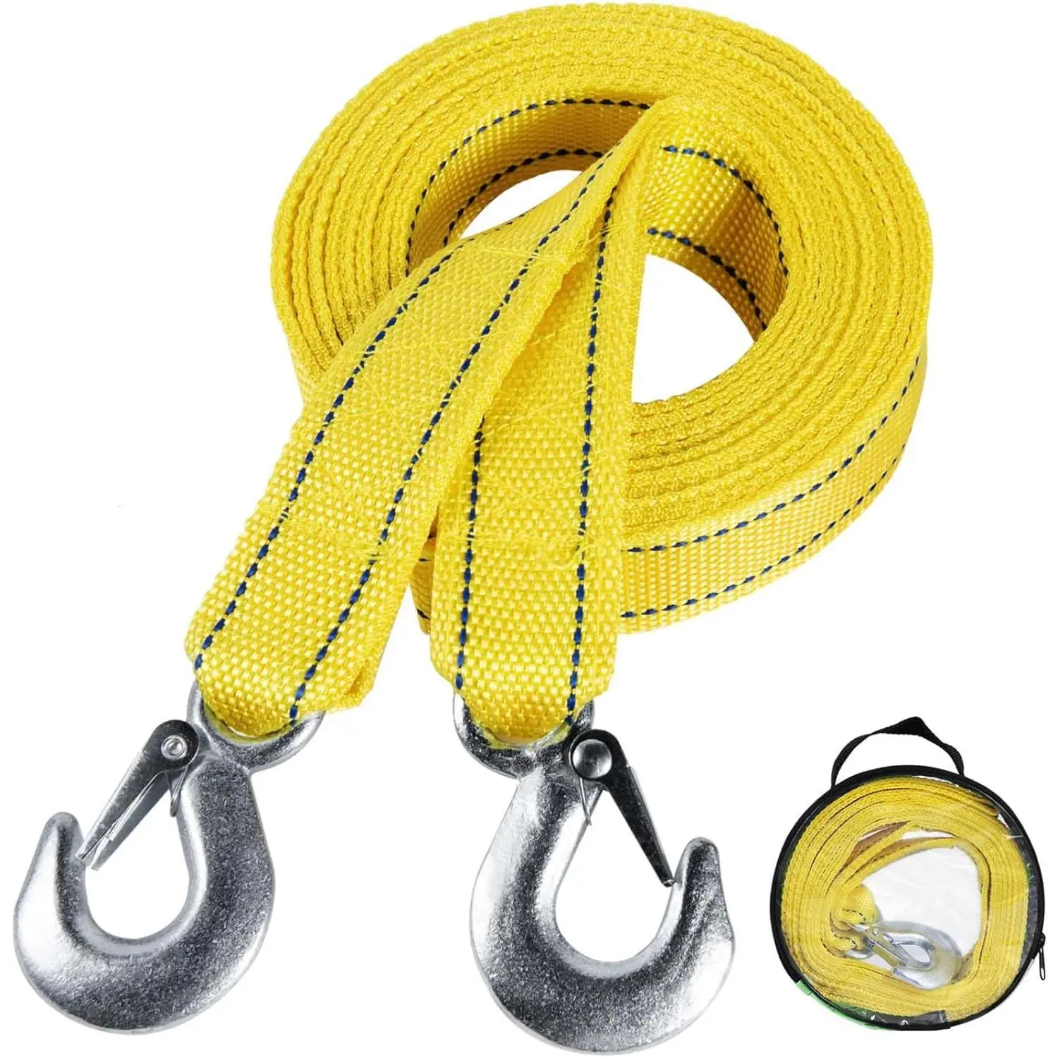 Tow Strap with Hooks Heavy Duty     Rope Boat  Winch Strap 13'x1.8 Max 10,000lbs Capacity for Towing  Jet Ski ATV Pontoon  Accessories