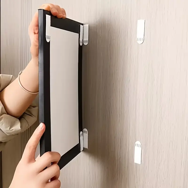 24pcs/12pairs No Drill Picture Hanging Tape, Dual-Sided Adhesive Wall Mounting Tape, No Drilling Adhesive, Waterproof, Easy Install & Remove, Home Decor, Removable Wall Tape
