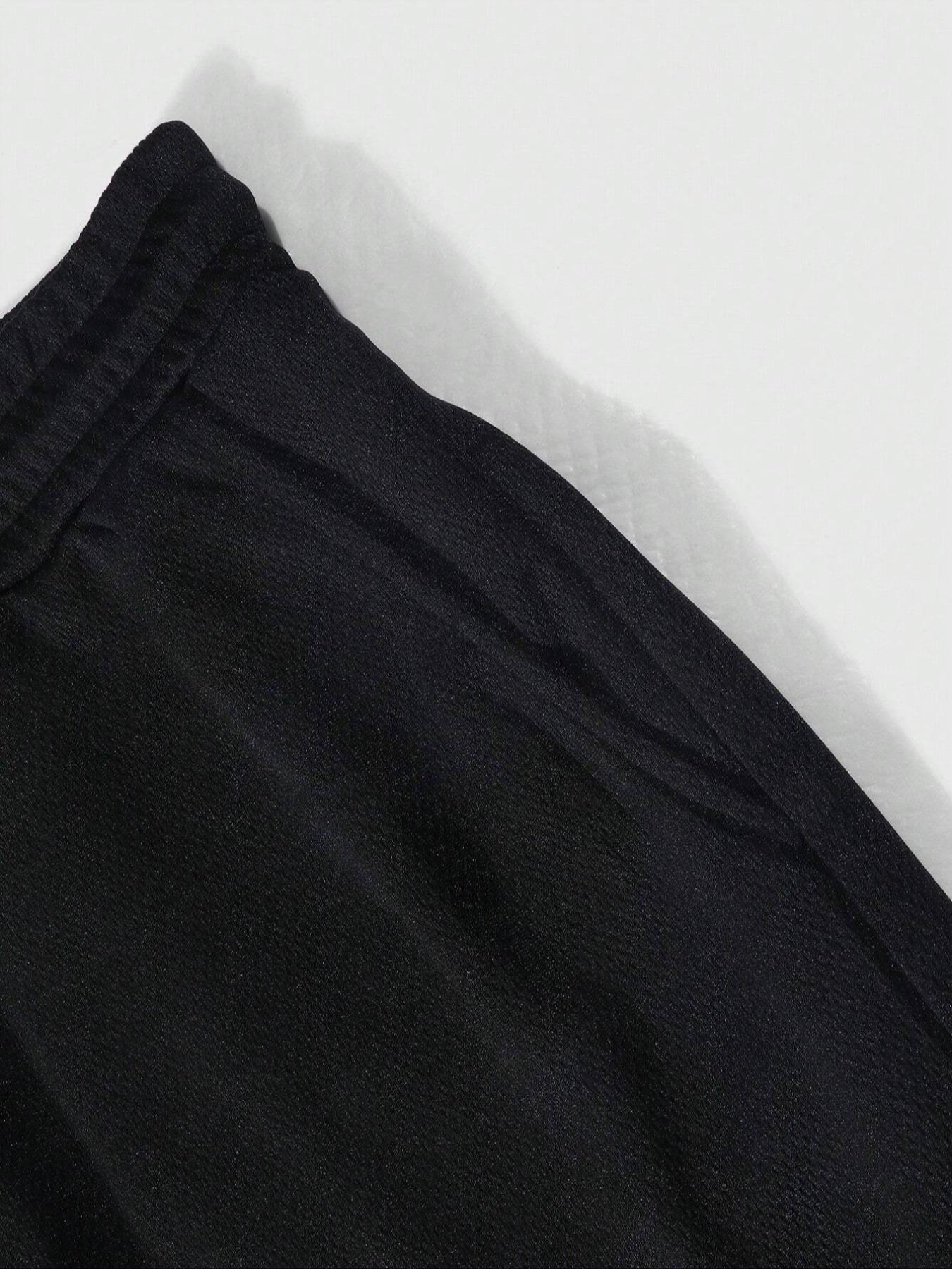 Men's Spider 2-in-1 Shorts - Sharp Spider Print Black Layered Mesh Shorts, Drawstring Waist Loose Fit, Breathable Summer Sportswear for Gym