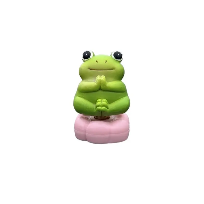 1PC Cute Cartoon Spinning Frog Figurine, Car Dashboard Interior Ornament, Universal Cool Doll for Car Rear & E‑Vehicle Exterior, Healing Spinning Toy for Home Study Office Desk, Creative Car Decor Gift