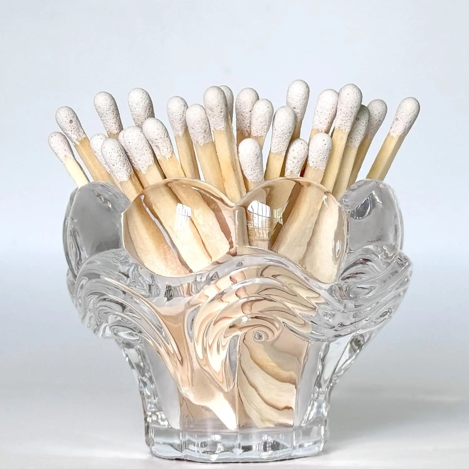 Match Holder with Striker x 3, Glass Matches Holders for 4 Inch,Match Box,Matchstick Holder Jar for Scented Candle on Dining Table Fireplace Bathroom Decoration, Not Include Matches (Cylindrical)