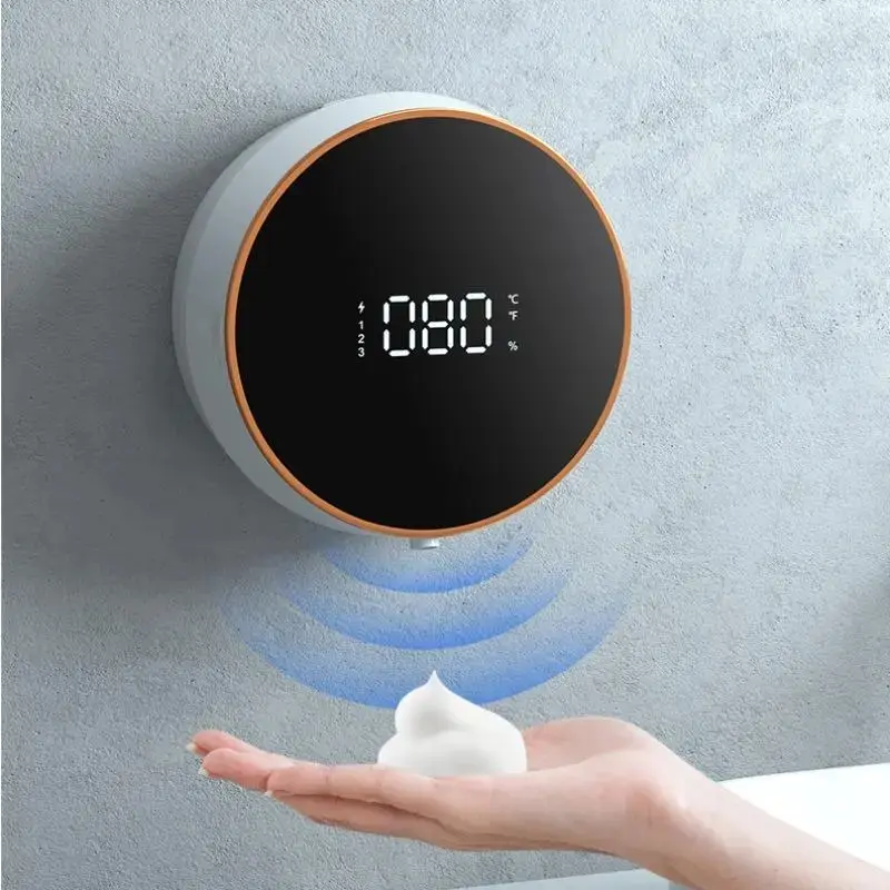 Smart Automatic Soap Dispenser, USB Rechargeable Wall-Mounted Hand Sanitizer, Touch-Free Foam Liquid Bottle, Digital Display, Enhances Hygiene Safety