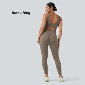 Halara UltraSculpt™ V Neck Tummy Control Butt Lifting Workout Jumpsuit with Pockets