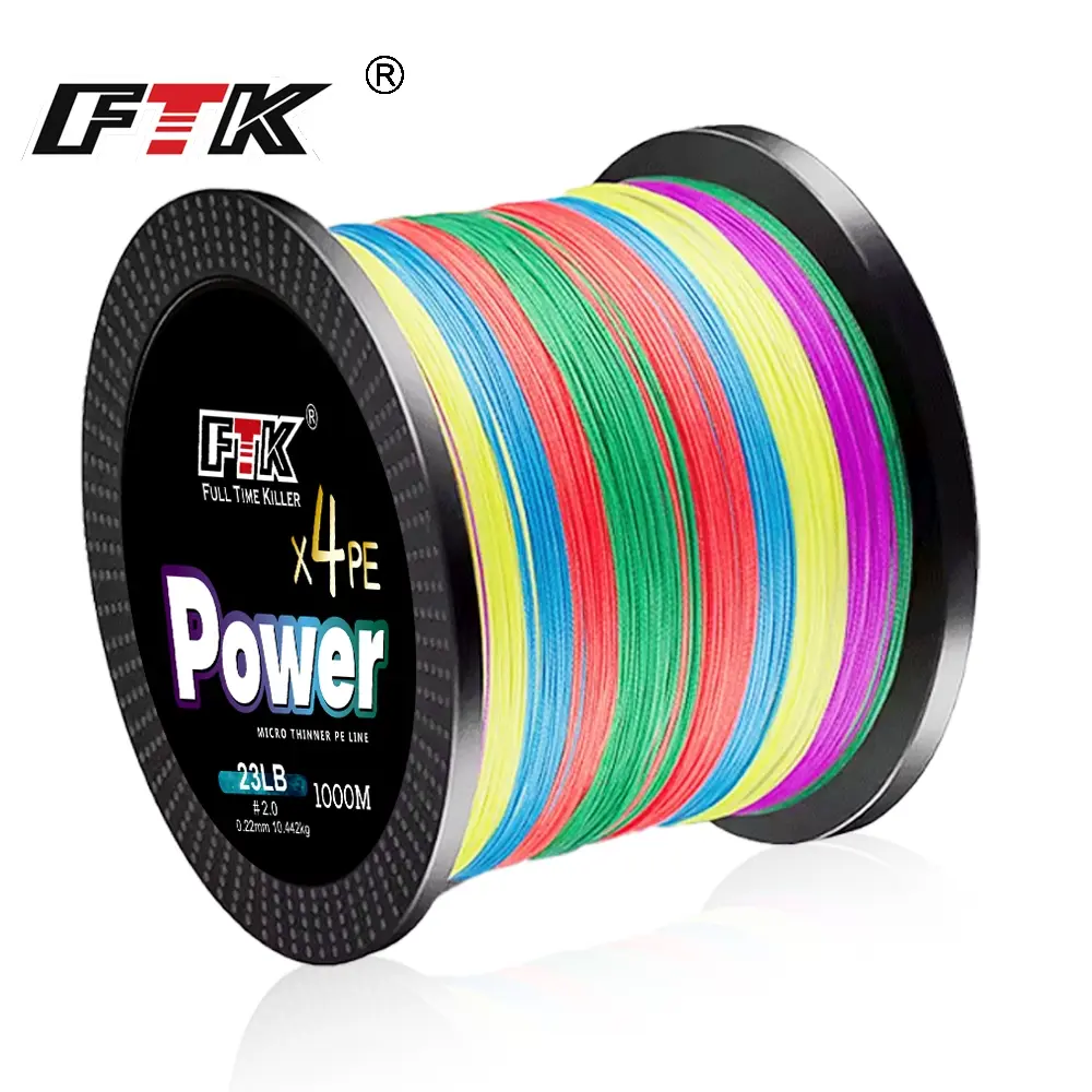 FTK Dali Ma Line 1000m, 4-strand PE Line, Sub-line Braided Line, Main Line, Multicolored Line, Long-Range Casting