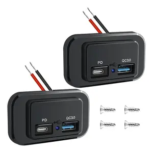 Nilight Dual USB Charger PD Type C QC 3.0 Fast Charging Outlet