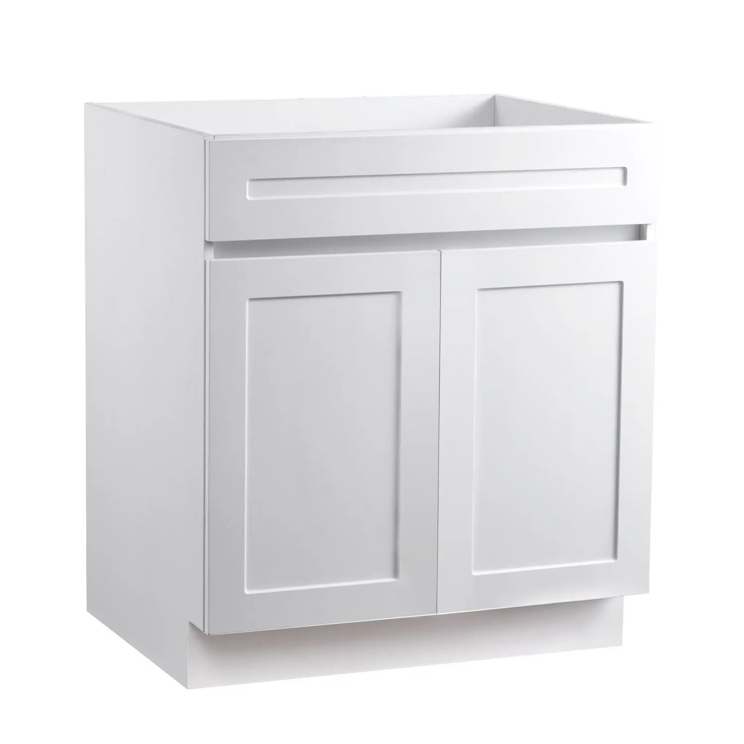 【Summerfinds】VEVOR White Shaker Base Cabinet, 30-Inch Unassembled Sink Base Cabinet, 30" W x 24" D x 34.5" H Ready to Assemble Cabinet with Soft-Close Doors and Adjustable Shelf, for Home Office