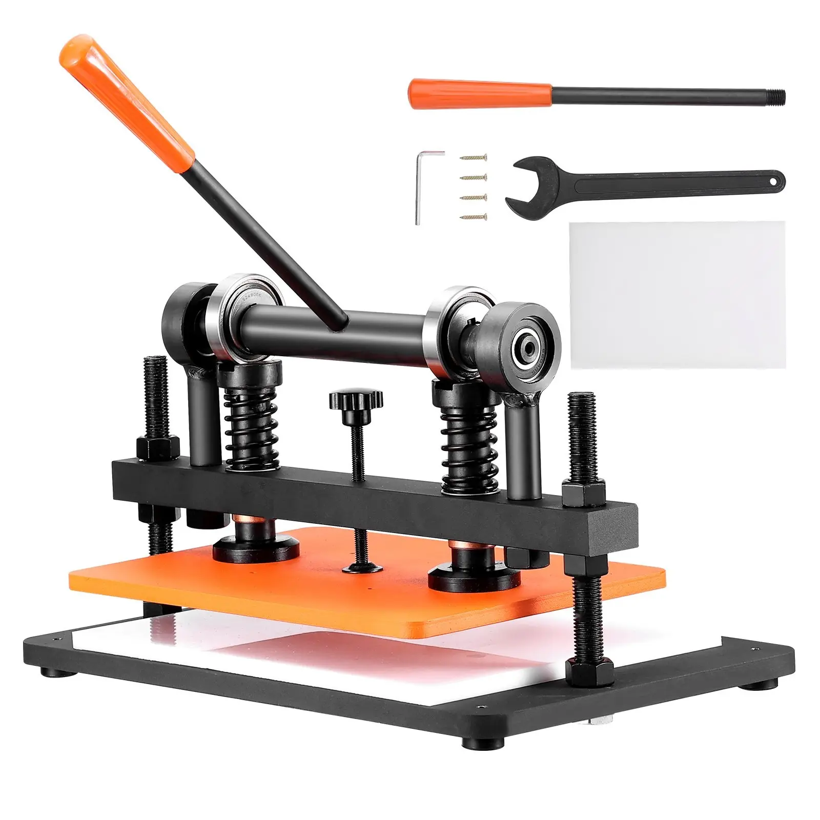 Leather Cutting And Embossing Machine With 14.2 x 10.2 Inches Embossing Plate, Manual Die Cutter, 0.47 Inch Stroke, Dual Guide Shafts, Versatile Die Cutting Equipment For Leather, Fabric, Vinyl, Paper And Other Materials