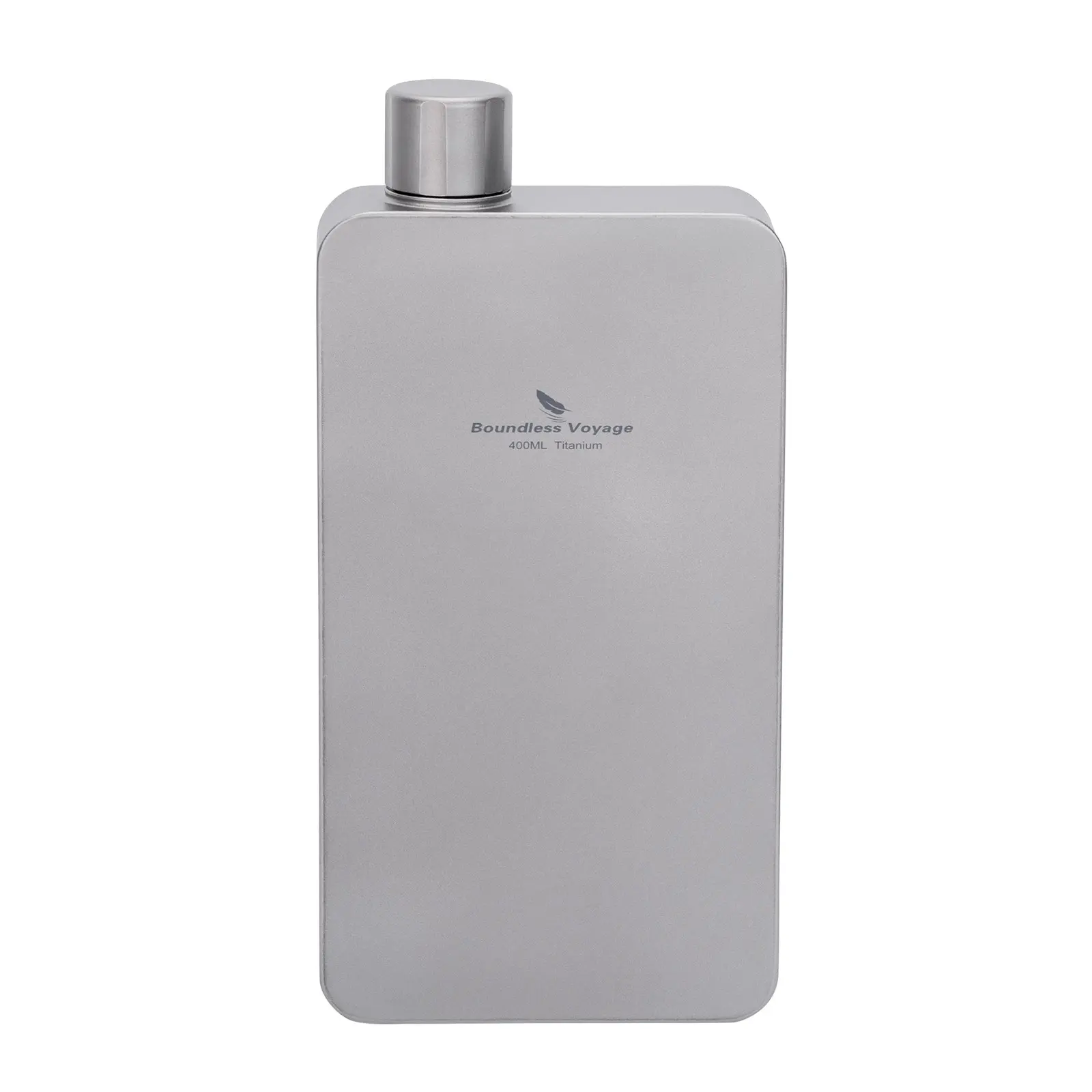 Boundless Voyage Titanium Square Flask, Outdoor Camping Whiskey Flagon, Alcohol Liquor Bottle, Large Capacity 400ML, Water Bottle