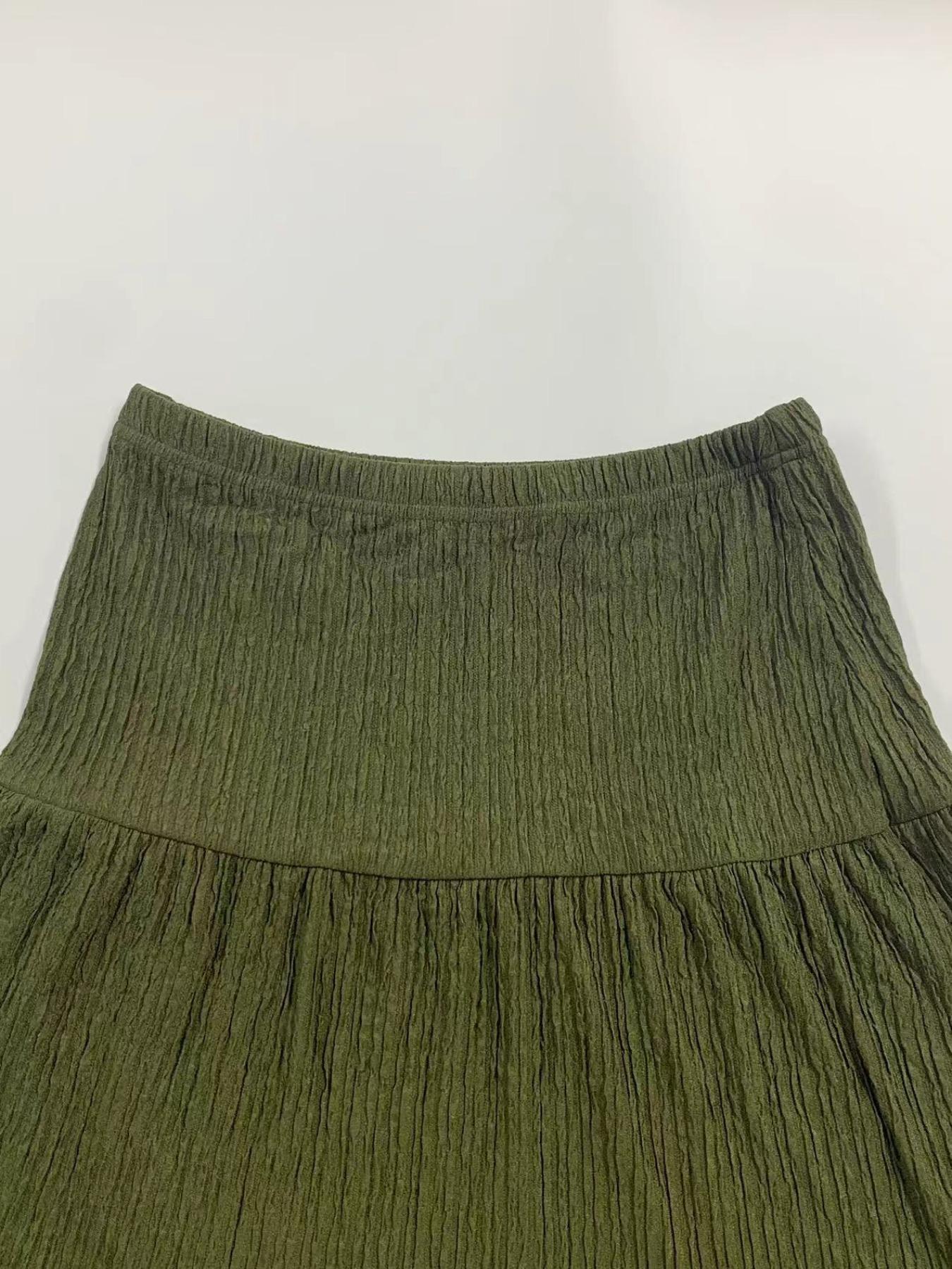 Women's Solid Crop Cami Top & A-line Skirt Two-piece Set, Casual Fashion Cozy Two Piece Outfits for Daily Outdoor Wear, Ladies Clothes for Summer