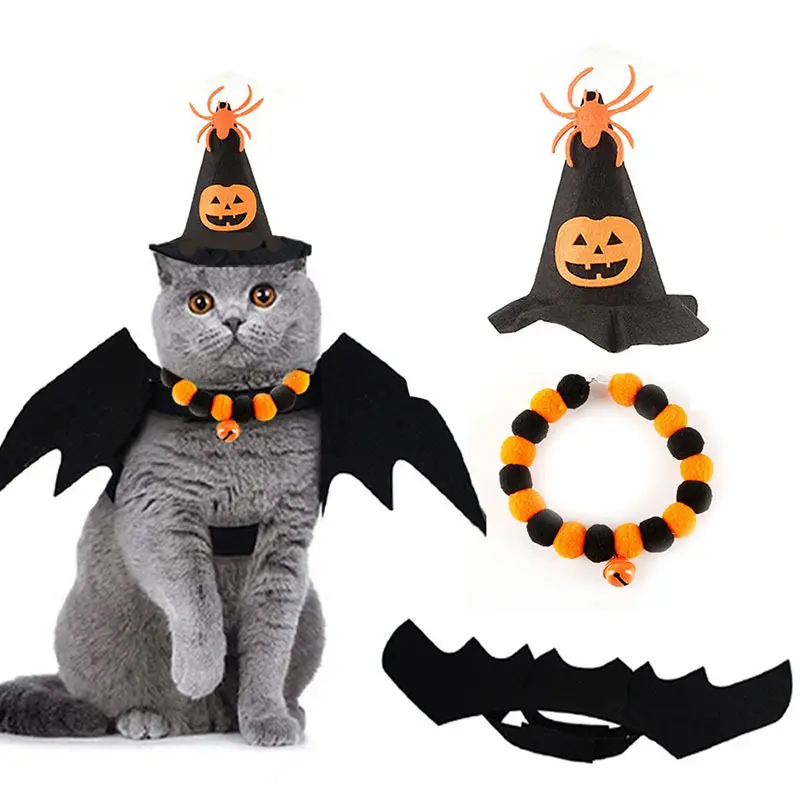 Halloween Pet Winter Warm Coat Set - Cute Costume Outfit for Cats & Small Dogs, Cozy Hooded Jacket for Cold Weather Dress Up