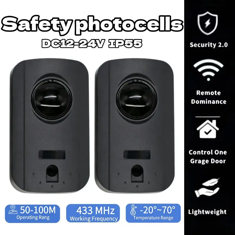 Infrared Photoelectric Sensor 40nm, Dc12-24v Safety Sensor for Automatic Door Alarm System, Anti-Jam Protection for Garage Doors, Reliable Safety Sensors