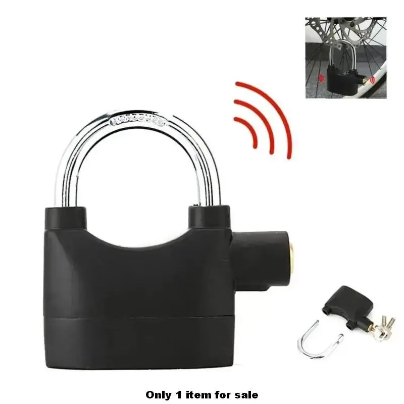 Alarm Hanging Lock, 110db Outdoor Stainless Steel Door Alarm Lock, Durable Lock with 3 Keys, High Security Anti-Theft for Garage Fence Storage Unit