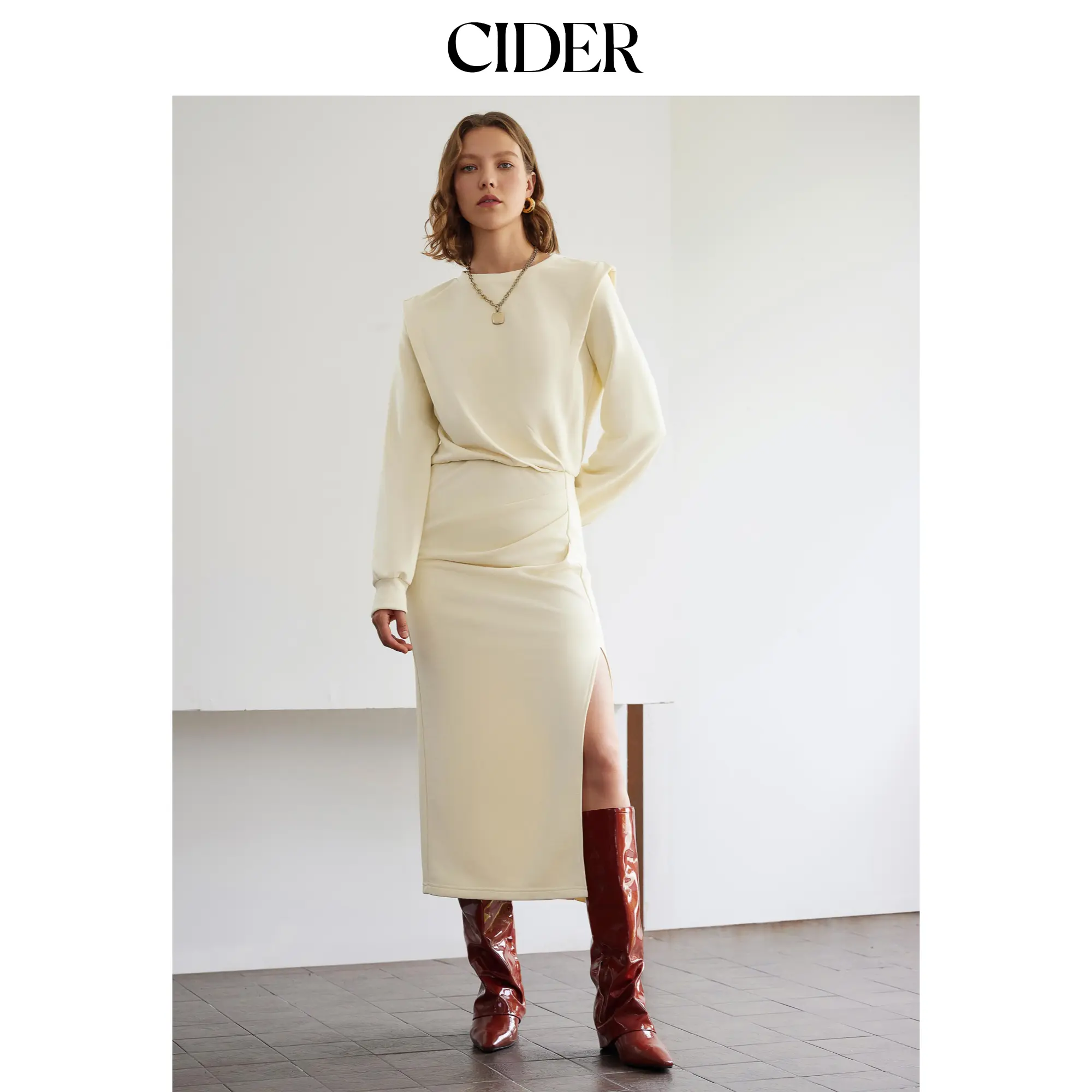 Cider [size 0-26] Pocket Split Ruched Maxi Dress SummerFinds