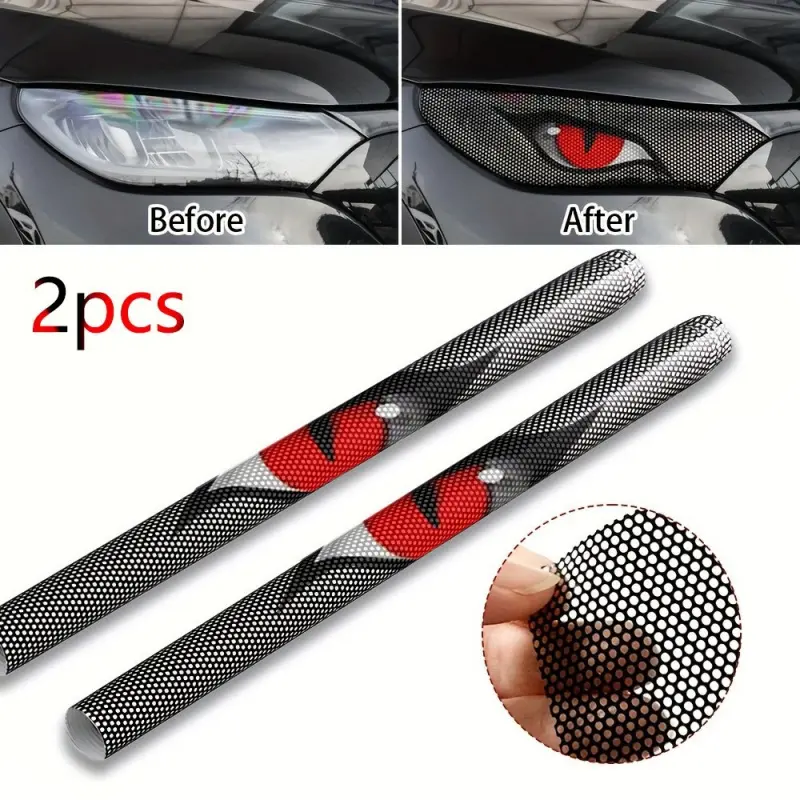 Mesh eye car light film, durable lamp cover car headlight and tail light decorative decals, durable and simple self-adhesive universal car light stickers, automotive accessories car protective film, Car Styling Decals, Decal for Cars
