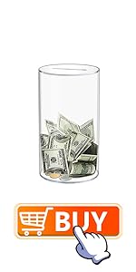 Stainless Steel Piggy Bank for Adults, Indestructible Savings Box for Cash, Must-Break-to-Open Metal Secure Money Banks for Kids, Unbreakable Coin Bank for Money Saving Plan (Black, 4.72inch)